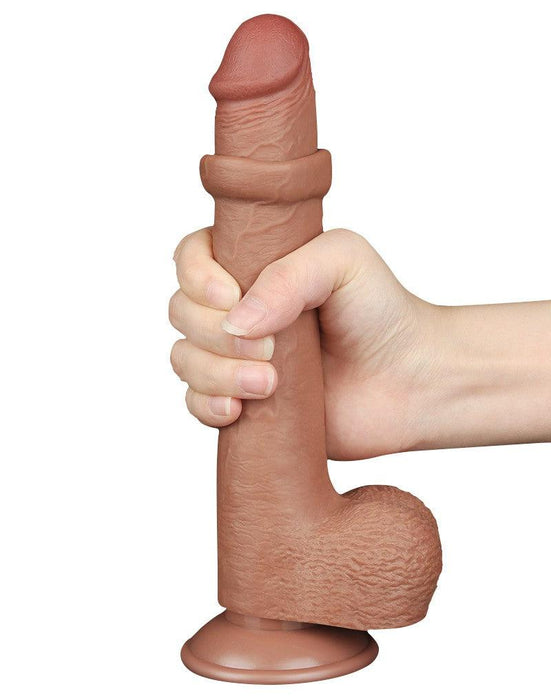 LoveToy - Dildo Met Sliding Skin Technologie - 22 x 3.7 cm - Verwijderbare Zuignap - Medium Huidskleur-Laced-up.nl