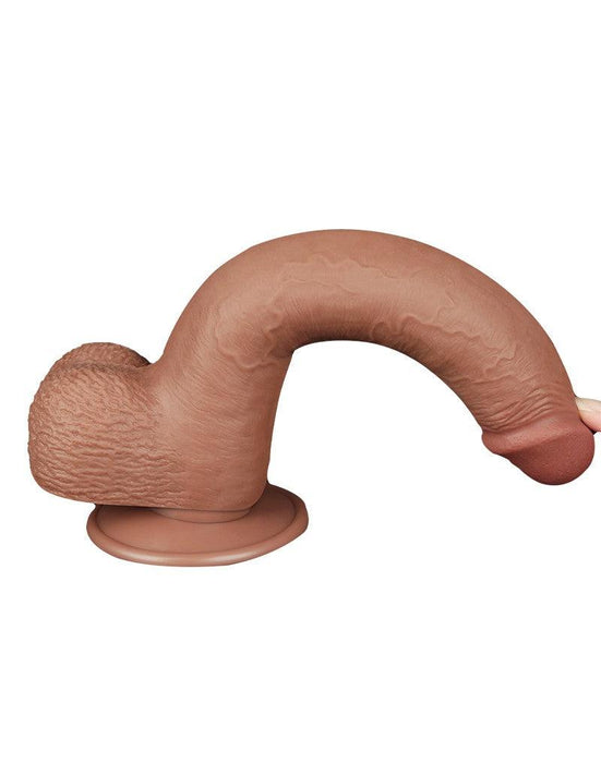 LoveToy - Dildo Met Sliding Skin Technologie - 22 x 3.7 cm - Verwijderbare Zuignap - Medium Huidskleur-Laced-up.nl