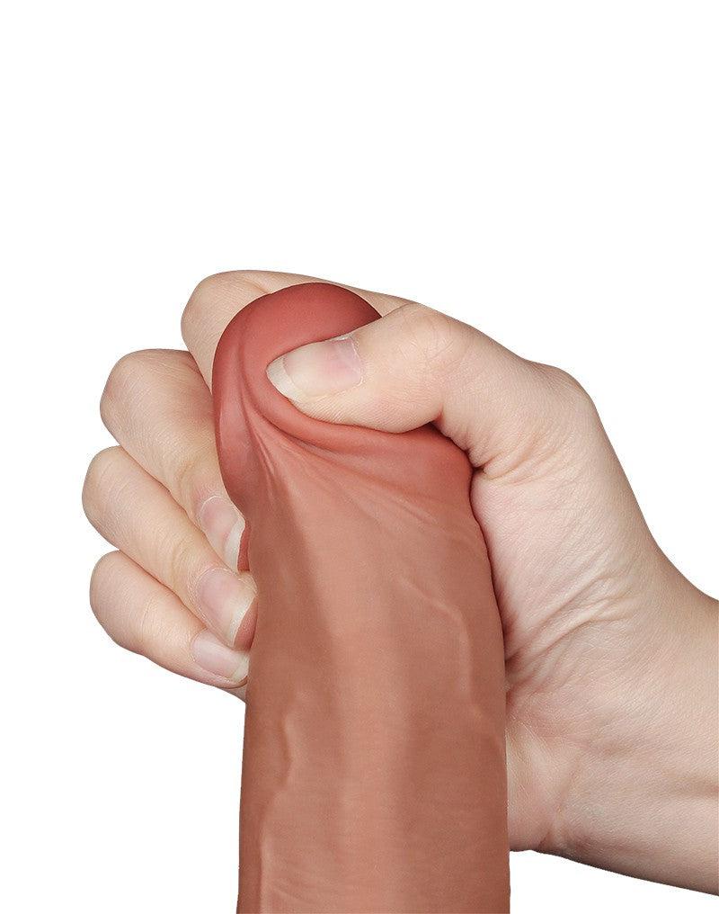 LoveToy - Dildo Met Sliding Skin Technologie - 22 x 3.7 cm - Verwijderbare Zuignap - Medium Huidskleur-Laced-up.nl