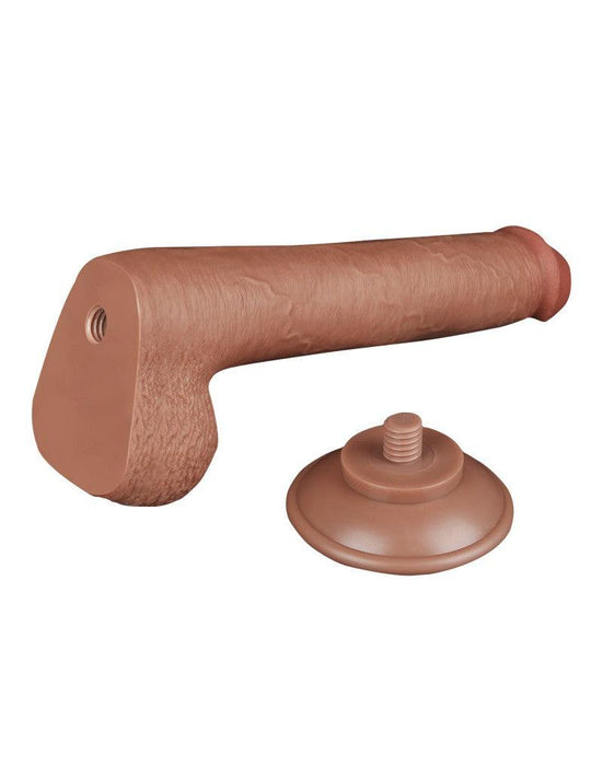 LoveToy - Dildo Met Sliding Skin Technologie - 22 x 3.7 cm - Verwijderbare Zuignap - Medium Huidskleur-Laced-up.nl