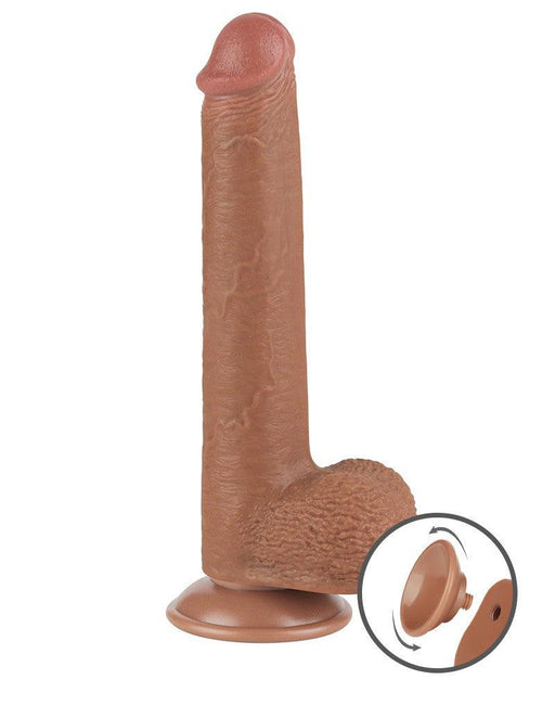 LoveToy - Dildo Met Sliding Skin Technologie - 22 x 3.7 cm - Verwijderbare Zuignap - Medium Huidskleur-Laced-up.nl