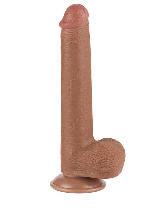 LoveToy - Dildo Met Sliding Skin Technologie - 22 x 3.7 cm - Verwijderbare Zuignap - Medium Huidskleur-Laced-up.nl