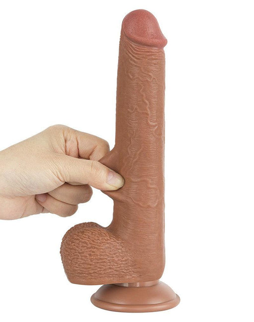 LoveToy - Dildo Met Sliding Skin Technologie - 22 x 3.7 cm - Verwijderbare Zuignap - Medium Huidskleur-Laced-up.nl