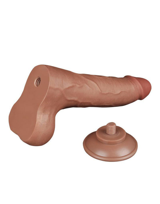 LoveToy - Dildo Met Sliding Skin Technologie - 22 x 4.3 cm - Verwijderbare Zuignap - Medium Huidskleur-Laced-up.nl