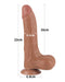 LoveToy - Dildo Met Sliding Skin Technologie - 22 x 4.3 cm - Verwijderbare Zuignap - Medium Huidskleur-Laced-up.nl