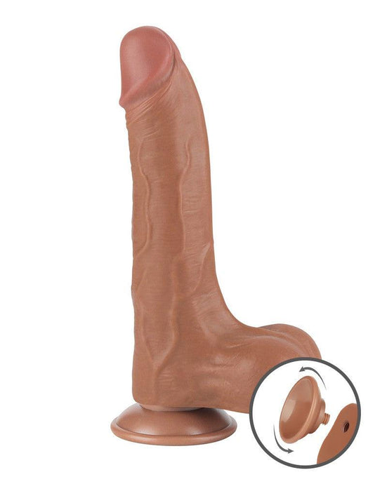 LoveToy - Dildo Met Sliding Skin Technologie - 22 x 4.3 cm - Verwijderbare Zuignap - Medium Huidskleur-Laced-up.nl