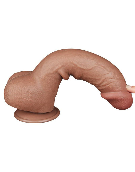 LoveToy - Dildo Met Sliding Skin Technologie - 24 x 4.3 cm - Verwijderbare Zuignap - Lichte Huidskleur-Laced-up.nl