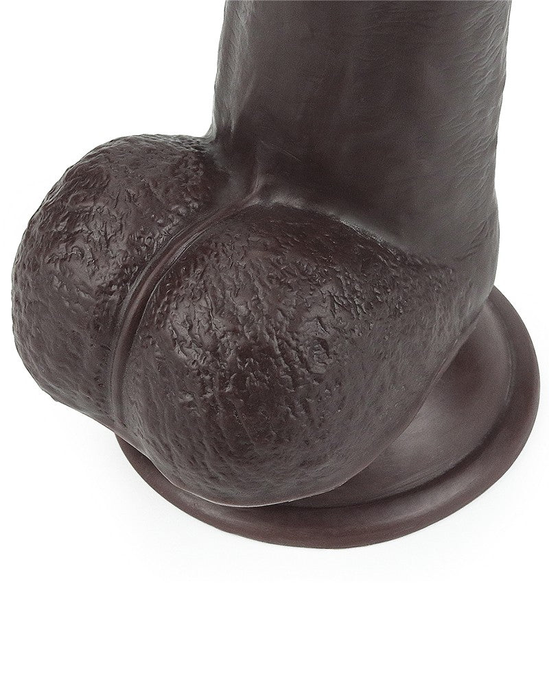 LoveToy - Dildo Met Sliding Skin Technologie - 24 x 4.5 cm - Bruin-Laced-up.nl