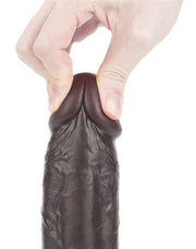 LoveToy - Dildo Met Sliding Skin Technologie - 24 x 4.5 cm - Bruin-Laced-up.nl