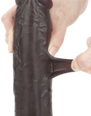 LoveToy - Dildo Met Sliding Skin Technologie - 24 x 4.5 cm - Bruin-Laced-up.nl