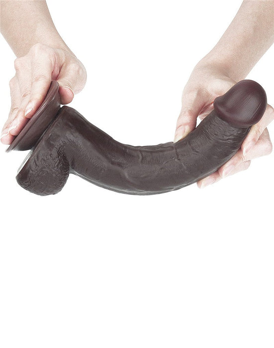 LoveToy - Dildo Met Sliding Skin Technologie - 24 x 4.5 cm - Bruin-Laced-up.nl
