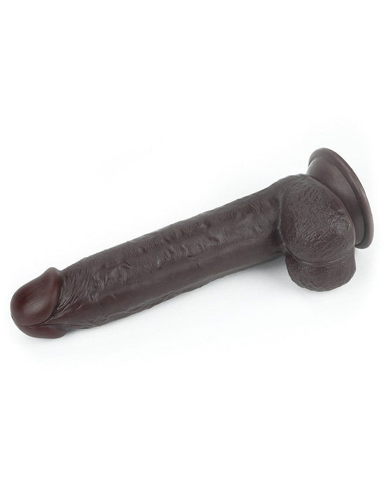 LoveToy - Dildo Met Sliding Skin Technologie - 24 x 4.5 cm - Bruin-Laced-up.nl