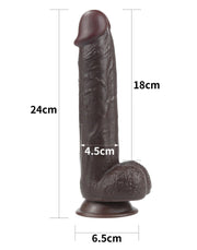 LoveToy - Dildo Met Sliding Skin Technologie - 24 x 4.5 cm - Bruin-Laced-up.nl