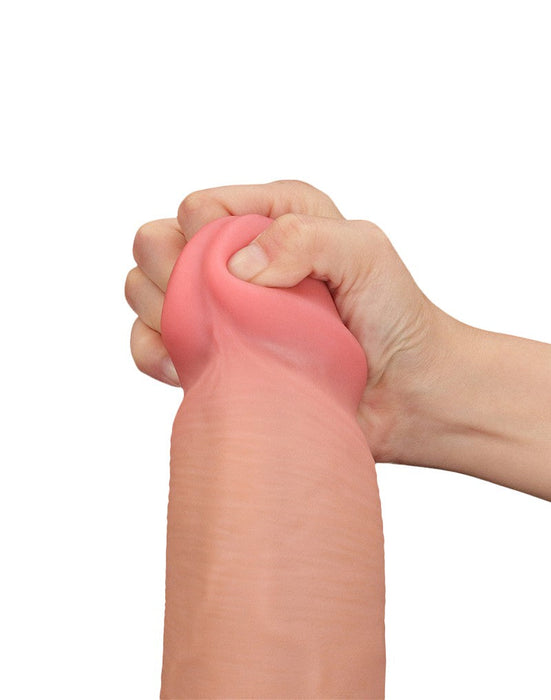 LoveToy - Dildo Met Sliding Skin Technologie - 36 x 6.6 cm - Lichte Huidskleur-Laced-up.nl