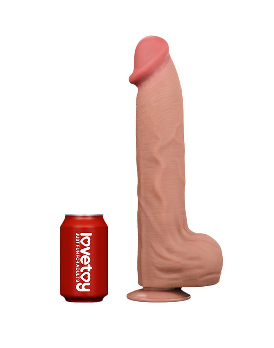 LoveToy - Dildo Met Sliding Skin Technologie - 36 x 6.6 cm - Lichte Huidskleur-Laced-up.nl
