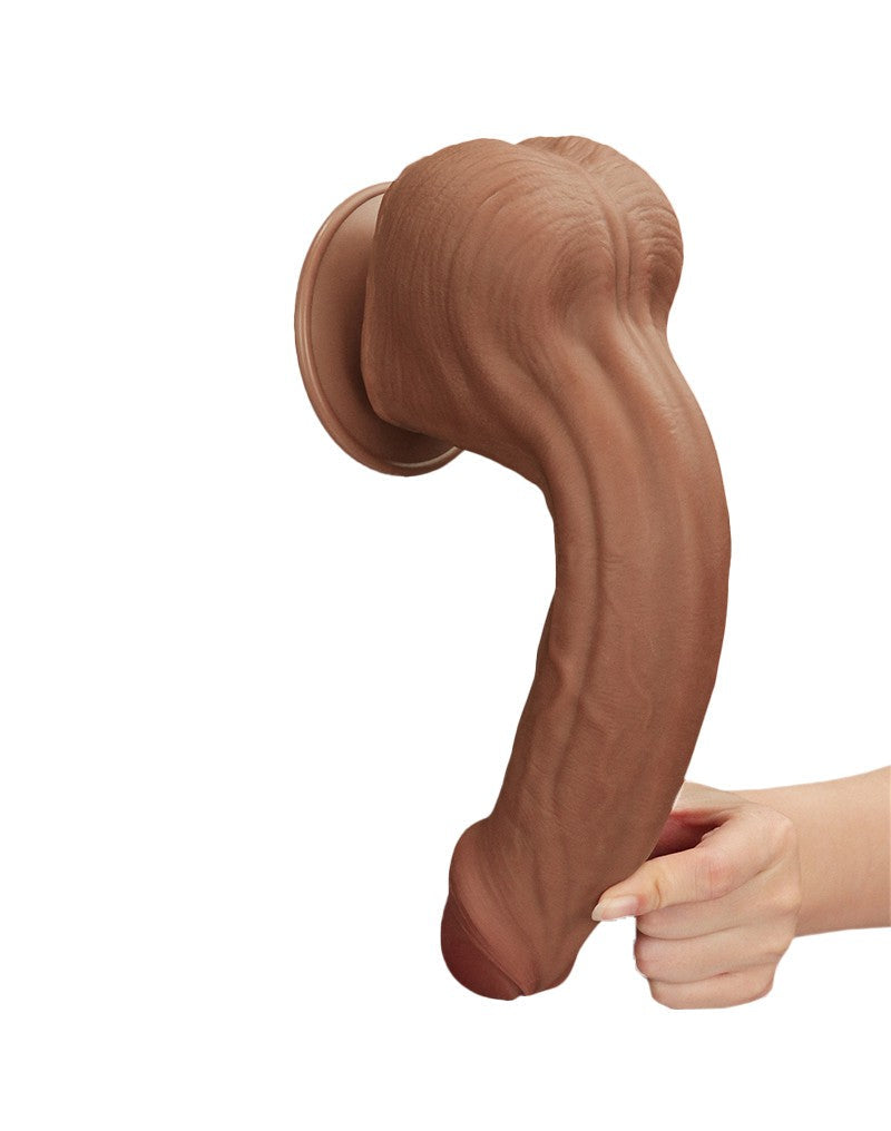 LoveToy - Sliding Skin Dildo - Lengte 29 cm - Bruin-Laced-up.nl