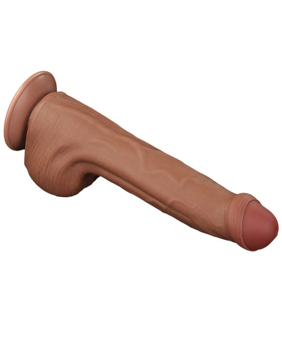 LoveToy - Sliding Skin Dildo - Lengte 29 cm - Bruin-Laced-up.nl