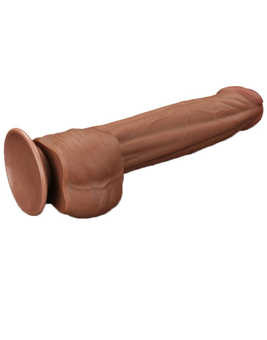 LoveToy - Sliding Skin Dildo - Lengte 29 cm - Bruin-Laced-up.nl