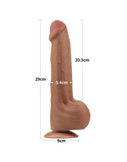 LoveToy - Sliding Skin Dildo - Lengte 29 cm - Bruin-Laced-up.nl