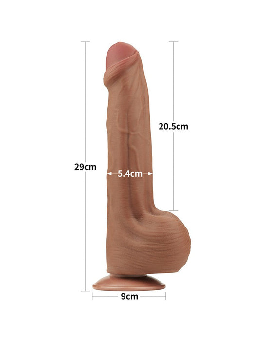 LoveToy - Sliding Skin Dildo - Lengte 29 cm - Bruin-Laced-up.nl