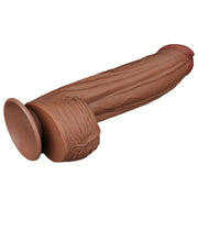 LoveToy - Sliding Skin Dildo - Lengte 31 cm - Bruin-Laced-up.nl