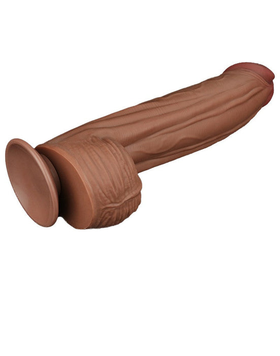 LoveToy - Sliding Skin Dildo - Lengte 31 cm - Bruin-Laced-up.nl
