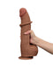 LoveToy - Sliding Skin Dildo - Lengte 31 cm - Bruin-Laced-up.nl