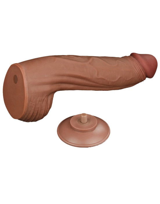 LoveToy - Sliding Skin Dildo - Lengte 31 cm - Bruin-Laced-up.nl