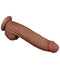 LoveToy - Sliding Skin Dildo - Lengte 31 cm - Bruin-Laced-up.nl