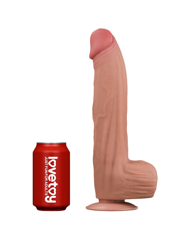LoveToy - Sliding Skin Dildo - Lengte 31 cm - Lichte Huidskleur-Laced-up.nl
