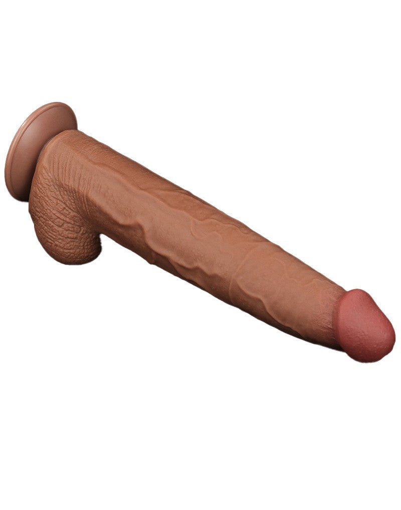 LoveToy - Sliding Skin Dildo - Lengte 34 cm - Bruin-Laced-up.nl