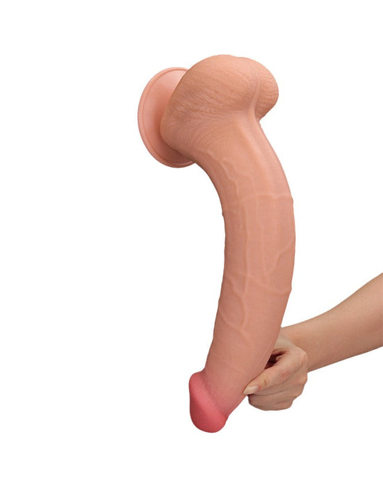 LoveToy - Sliding Skin Dildo - Lengte 34 cm - Lichte Huidskleur-Laced-up.nl