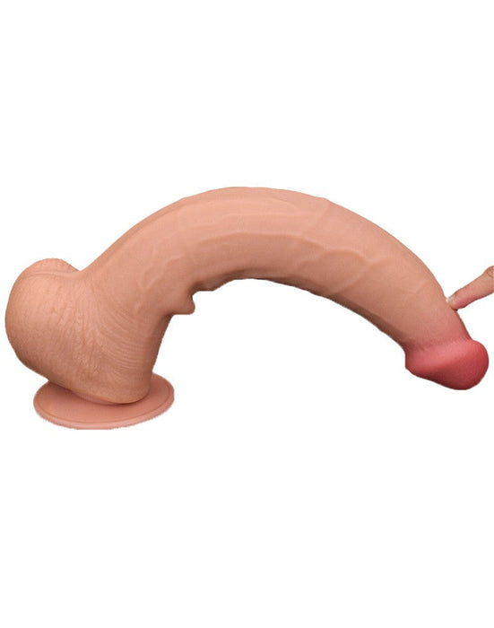 LoveToy - Sliding Skin Dildo - Lengte 34 cm - Lichte Huidskleur-Laced-up.nl