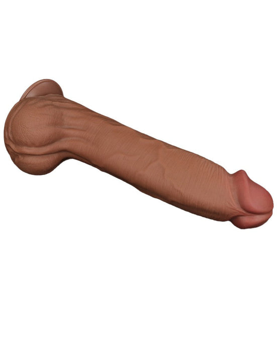 LoveToy - Sliding Skin Dildo - Lengte 36 cm - Bruin-Laced-up.nl