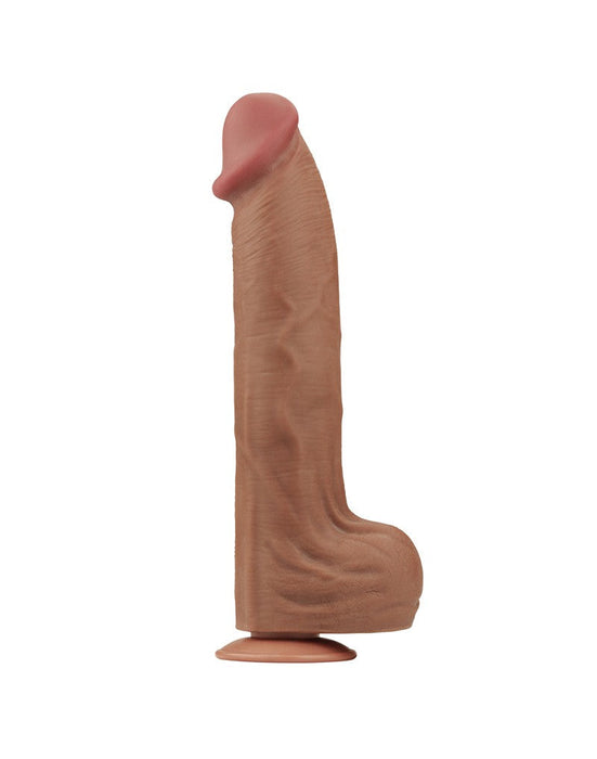LoveToy - Sliding Skin Dildo - Lengte 36 cm - Bruin-Laced-up.nl
