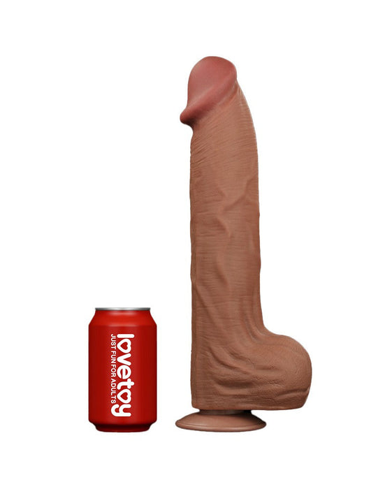 LoveToy - Sliding Skin Dildo - Lengte 36 cm - Bruin-Laced-up.nl