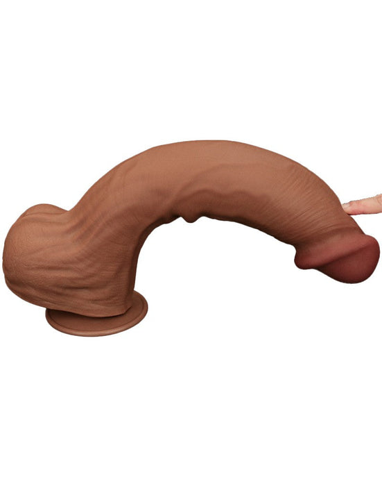 LoveToy - Sliding Skin Dildo - Lengte 36 cm - Bruin-Laced-up.nl