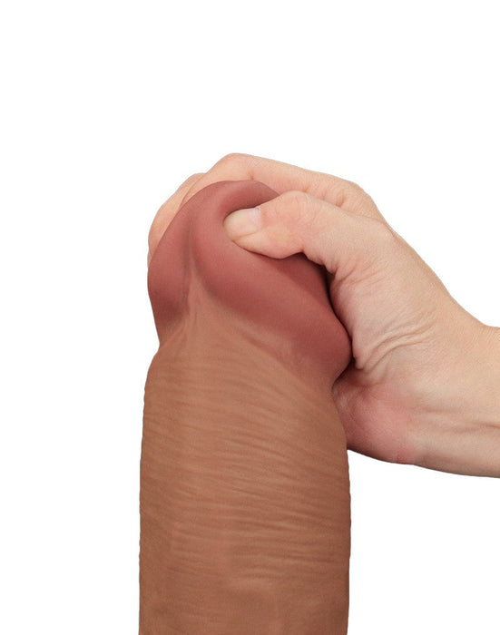 LoveToy - Sliding Skin Dildo - Lengte 36 cm - Bruin-Laced-up.nl