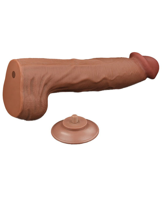 LoveToy - Sliding Skin Dildo - Lengte 36 cm - Bruin-Laced-up.nl