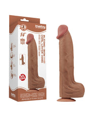 LoveToy - Sliding Skin Dildo - Lengte 36 cm - Bruin-Laced-up.nl