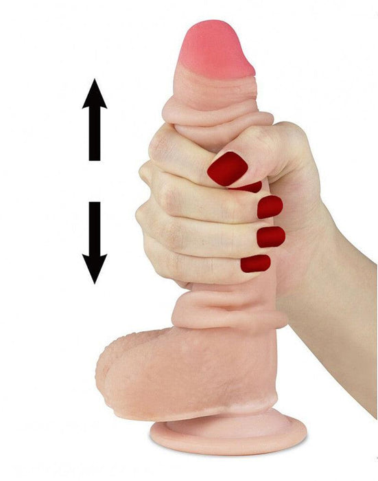 LoveToy - Sliding Skin Dildo - Lengte 18 cm - Lichte Huidskleur-Laced-up.nl