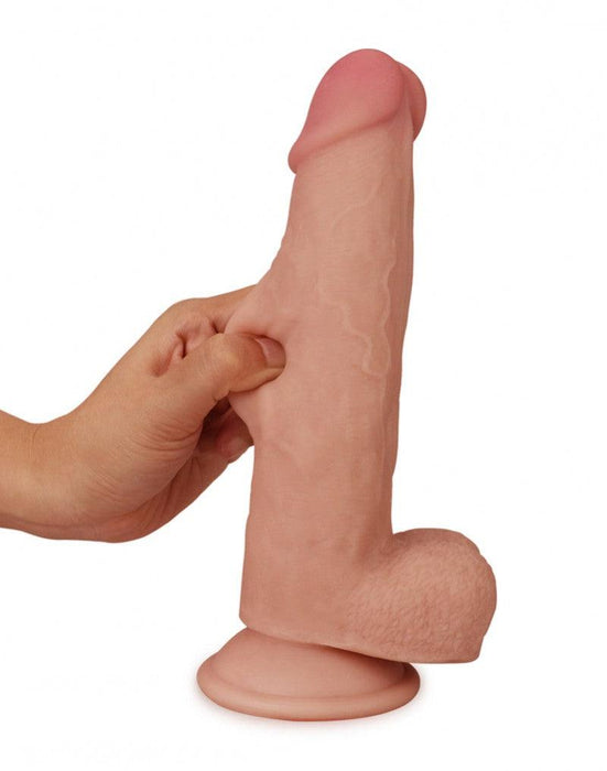 LoveToy - Sliding Skin Dildo - Lengte 20 cm - Lichte Huidskleur-Laced-up.nl