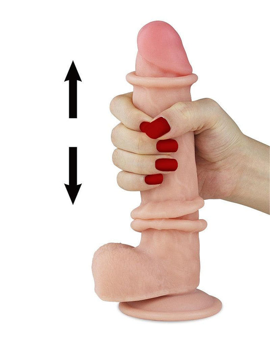 LoveToy - Sliding Skin Dildo - Lengte 20 cm - Lichte Huidskleur-Laced-up.nl