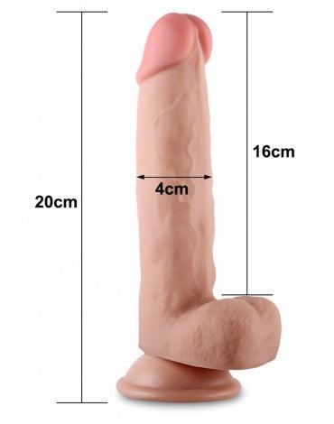 LoveToy - Sliding Skin Dildo - Lengte 20 cm - Lichte Huidskleur-Laced-up.nl
