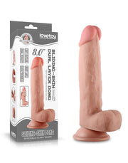 LoveToy - Sliding Skin Dildo - Lengte 20 cm - Lichte Huidskleur-Laced-up.nl
