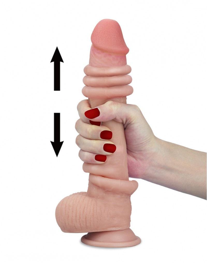 LoveToy - Sliding Skin Dildo - Lengte 23 cm - Lichte Huidskleur-Laced-up.nl