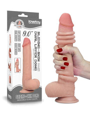 LoveToy - Sliding Skin Dildo - Lengte 23 cm - Lichte Huidskleur-Laced-up.nl