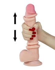 LoveToy - Sliding Skin Dildo - Lengte 24 cm - Lichte Huidskleur-Laced-up.nl