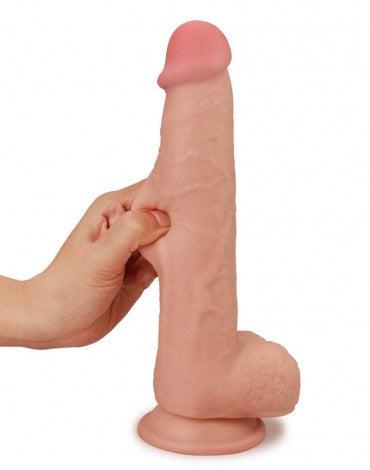 LoveToy - Sliding Skin Dildo - Lengte 24 cm - Lichte Huidskleur-Laced-up.nl