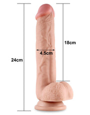 LoveToy - Sliding Skin Dildo - Lengte 24 cm - Lichte Huidskleur-Laced-up.nl